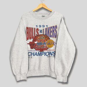 Vintage 1991 Chicago Bulls vs LA Laker NBA Finals Champions Basketball Shirt Tee